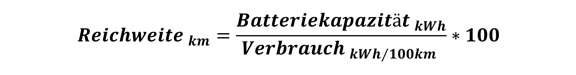 Formel - Reichweite Diesel